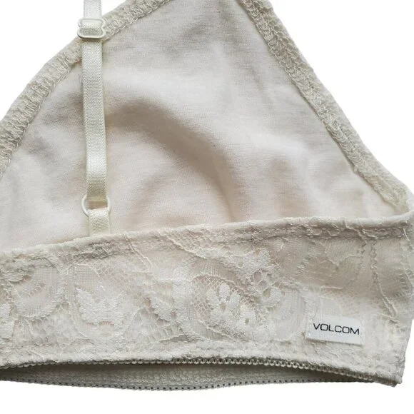 NWT VOLCOM Strappy Lace Bralette Stone Row Collection Stoned Rose (Off White) M - Picture 8 of 16